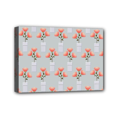 Pattern Non Seamless Floral Flowers Mini Canvas 7  X 5  (stretched) by Pakrebo