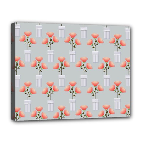 Pattern Non Seamless Floral Flowers Canvas 14  X 11  (stretched) by Pakrebo