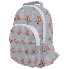 Pattern Non Seamless Floral Flowers Rounded Multi Pocket Backpack