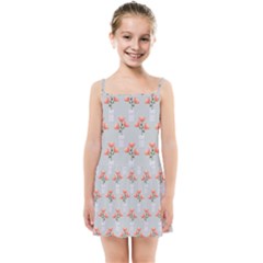 Pattern Non Seamless Floral Flowers Kids  Summer Sun Dress