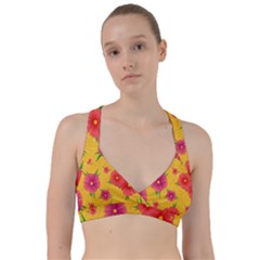 Background Flowers Floral Pattern Sweetheart Sports Bra by Pakrebo