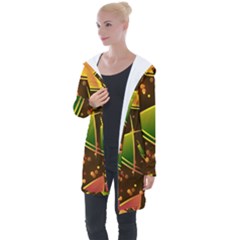 Background Non Seamless Pattern Longline Hooded Cardigan