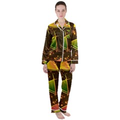 Background Non Seamless Pattern Satin Long Sleeve Pyjamas Set