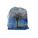 Tree Moon Sky Watercolor Painting Drawstring Pouch (Large) View2