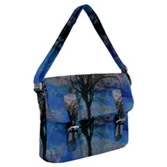 Tree Moon Sky Watercolor Painting Buckle Messenger Bag