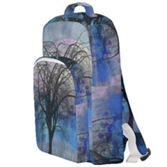 Tree Moon Sky Watercolor Painting Double Compartment Backpack