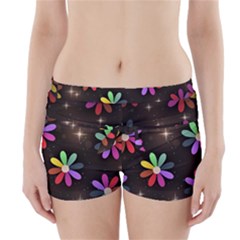 Illustrations Background Floral Flowers Boyleg Bikini Wrap Bottoms by Pakrebo