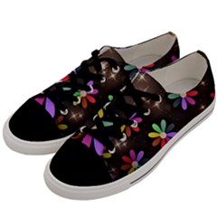 Illustrations Background Floral Flowers Men s Low Top Canvas Sneakers by Pakrebo