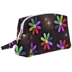 Illustrations Background Floral Flowers Wristlet Pouch Bag (large)