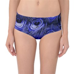 Peacock Feathers Color Plumage Mid-waist Bikini Bottoms by Pakrebo