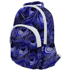 Peacock Feathers Color Plumage Rounded Multi Pocket Backpack