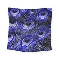 Peacock Feathers Color Plumage Square Tapestry (small) by Pakrebo