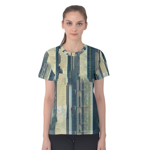 Texture Abstract Buildings Women s Cotton Tee by Pakrebo