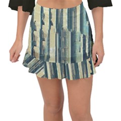 Texture Abstract Buildings Fishtail Mini Chiffon Skirt by Pakrebo