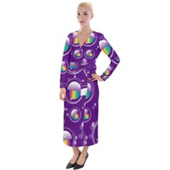 Non Seamless Pattern Background Velvet Maxi Wrap Dress by Pakrebo