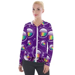 Non Seamless Pattern Background Velour Zip Up Jacket