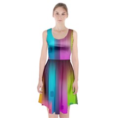 Abstract Background Colorful Racerback Midi Dress