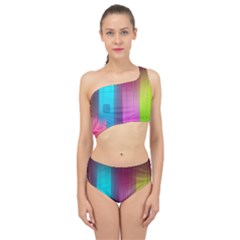 Abstract Background Colorful Spliced Up Two Piece Swimsuit by Pakrebo