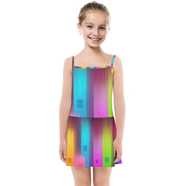 Abstract Background Colorful Kids  Summer Sun Dress