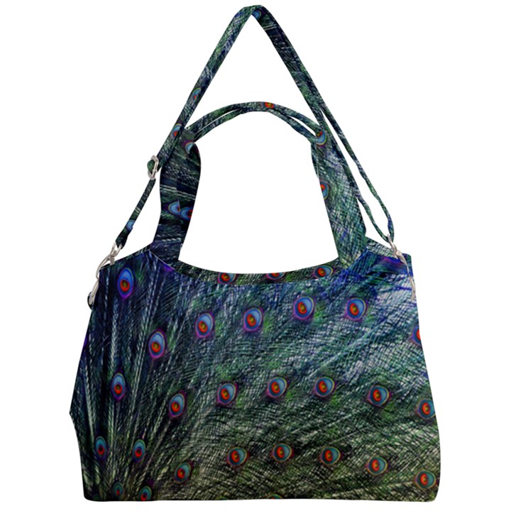 Peacock Feathers Colorful Feather Double Compartment Shoulder Bag