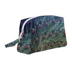 Peacock Feathers Colorful Feather Wristlet Pouch Bag (medium)