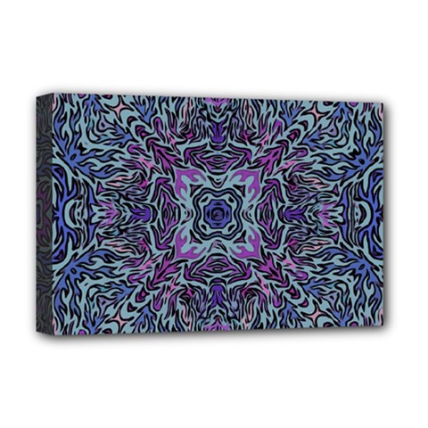 Pattern Fire Purple Repeating Deluxe Canvas 18  X 12  (stretched) by Pakrebo