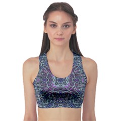 Pattern Fire Purple Repeating Sports Bra by Pakrebo