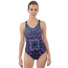 Pattern Fire Purple Repeating Cut-out Back One Piece Swimsuit by Pakrebo