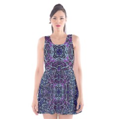 Pattern Fire Purple Repeating Scoop Neck Skater Dress by Pakrebo