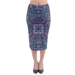 Pattern Fire Purple Repeating Midi Pencil Skirt by Pakrebo