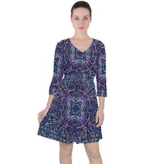 Pattern Fire Purple Repeating Ruffle Dress by Pakrebo