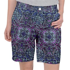 Pattern Fire Purple Repeating Pocket Shorts by Pakrebo