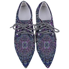 Pattern Fire Purple Repeating Pointed Oxford Shoes