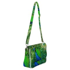 Peacock Peafowl Pattern Plumage Shoulder Bag With Back Zipper