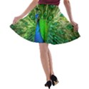 Peacock Peafowl Pattern Plumage A-line Skater Skirt View2