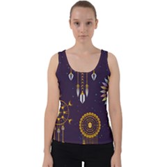 Background Non Seamless Pattern Velvet Tank Top by Pakrebo