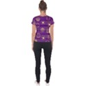 Background Purple Lines Decorative Short Sleeve Sports Top  View2