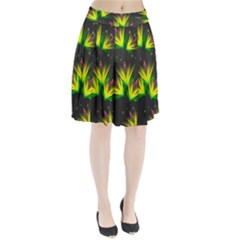 Background Floral Abstract Lines Pleated Skirt by Pakrebo