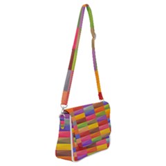 Abstract Background Geometric Shoulder Bag With Back Zipper