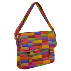 Abstract Background Geometric Buckle Messenger Bag