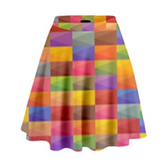 Abstract Background Geometric High Waist Skirt by Mariart