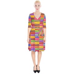 Abstract Background Geometric Wrap Up Cocktail Dress