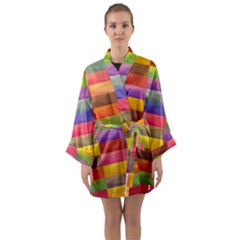 Abstract Background Geometric Long Sleeve Kimono Robe