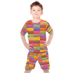 Abstract Background Geometric Kids  Tee And Shorts Set by Mariart