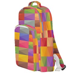 Abstract Background Geometric Double Compartment Backpack