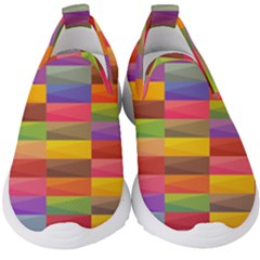 Abstract Background Geometric Kids  Slip On Sneakers