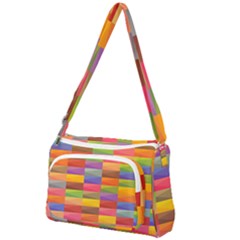 Abstract Background Geometric Front Pocket Crossbody Bag