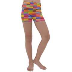 Abstract Background Geometric Kids  Lightweight Velour Yoga Shorts