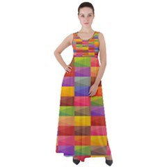 Abstract Background Geometric Empire Waist Velour Maxi Dress