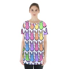 Rainbow Bunny Candy Skirt Hem Sports Top